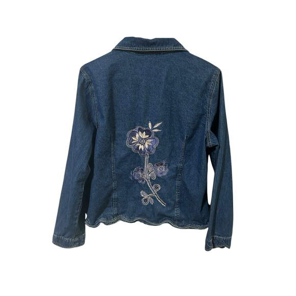 Karen Hart Embroidered Jean Denim Jacket - Picture 2 of 6